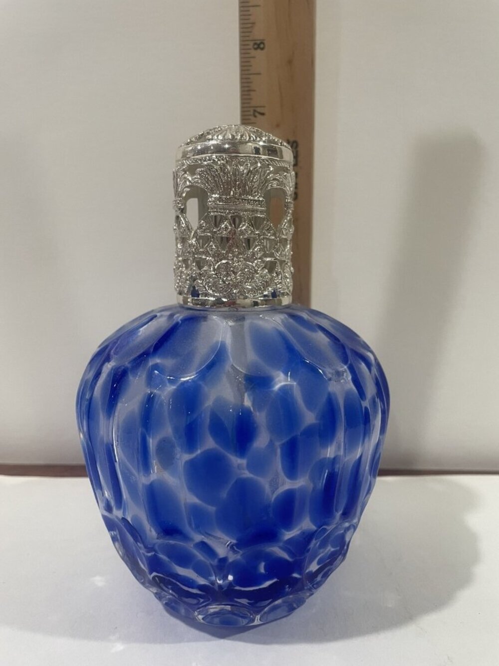 Art Glass Fragrance Diffuser Swirl Blue Decorative - Picture 1 of 16